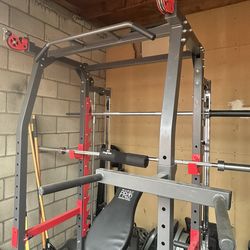 🏋️‍♂️ Complete Marcy Pro Smith Machine Home Gym – Full Setup w/ Weights & Accessories