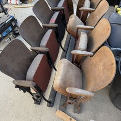 Vintage Theater Seats 4 In A Row