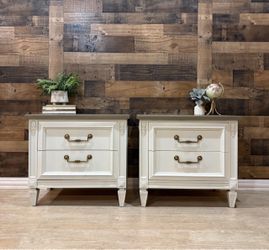 Vintage Nightstands in White