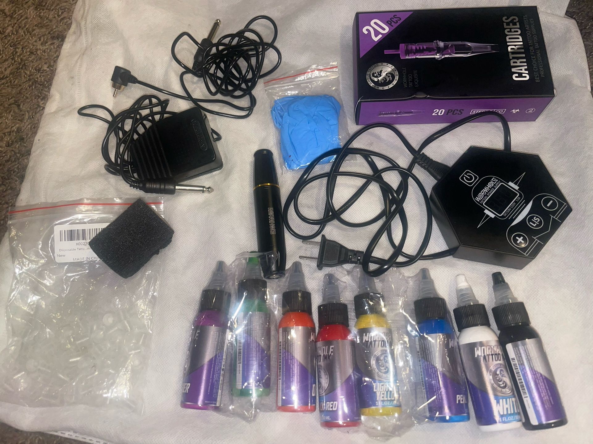 Wormhole Tattoo Machine Kit NEW 8 Colors Plus More