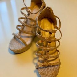 Women’s platform wedge glitter shoes sandals Size 8