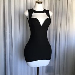 Black Fitted Mini Dress Size S