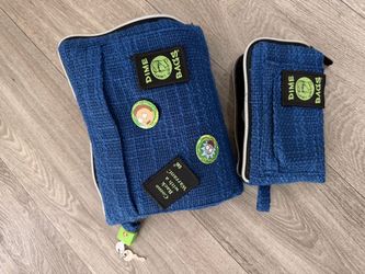 Dime Bags Blue Hemp Pouch Set – 2-Piece Lot with Rick & Morty Pins