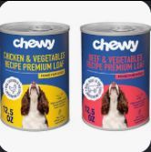 Chewy Chicken & Beef Wet Dog Food 12 Pack Cans
