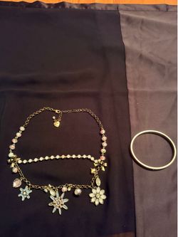 Betsey Johnson Necklace + Fossil Bracelet + BaubleBar Earrings Bundle
