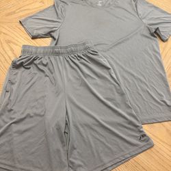 Pro player athletic shirt and  short set gray Size medium 