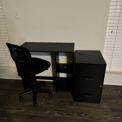 Chair Desk And File Cabinet