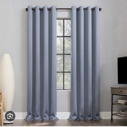 Dusty blue blackout curtains panels  63"