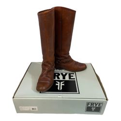 Frye Boots Phillip Ring Tall Harness Whisky Brown Women's 8.5 M