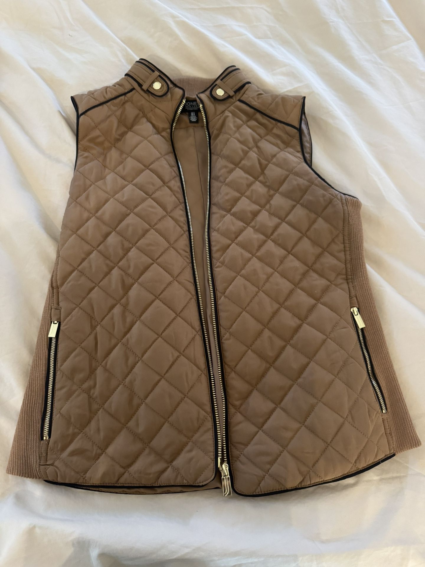 Quilted Taupe Puffer Vest - Size S
