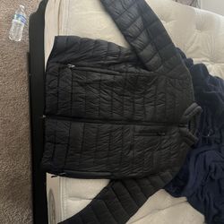 Black Puffer Zip-up Jacket