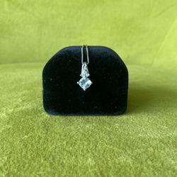Aquamarine Necklace w/ White Topaz