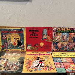 Set Of 6 Vintage Disney/Tinkerbell Records