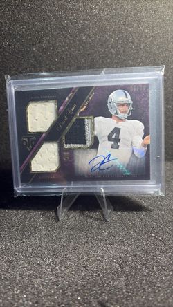 Derek Carr Topps Autograph Relic Card Raiders