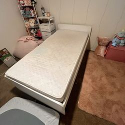 Used , Twin Size Bed Frame And Mattress