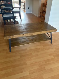 Real Alpine rustic wood coffee table