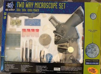 Two Way Microscope Set Edu Science 100x,300x,1000x power
