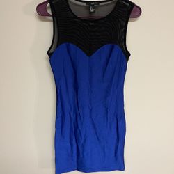 CA. XX SMALL ROYAL BLUE WITH BLACK DRESS. PRELOVED. 