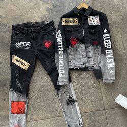 Men’s Denim Set Jacket And Matching Jeans Limited Sizes Store Pick Up