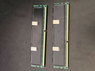 Pair of Desktop RAM Modules with Black Heat Spreaders