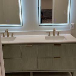 Product Title: Backlit LED Bathroom Mirror with Dimmable Light and Defogger – Available in 32”x24”, 28”x20”, 36”x28”