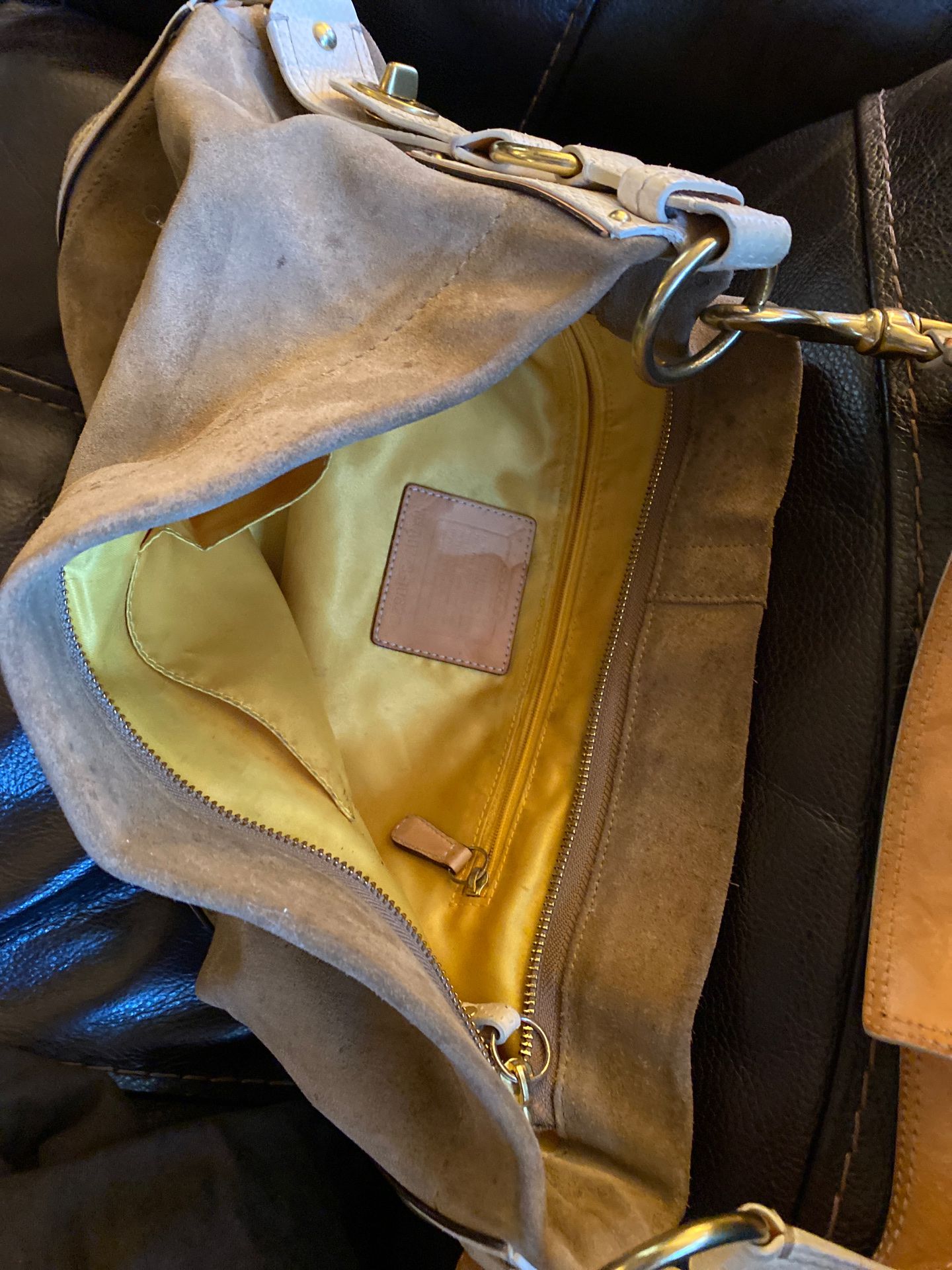 Coach purse tan and beige