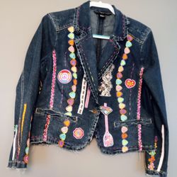 Painted Decorated Jean Jacket for Women