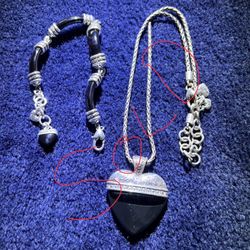 Brighton Silver Necklace And Matching Bracelet 