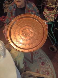 19" round copper plate