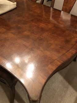 Dining table with six chairs