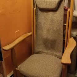 Handcrafted Rocking Chair with Massaging Back Rollers