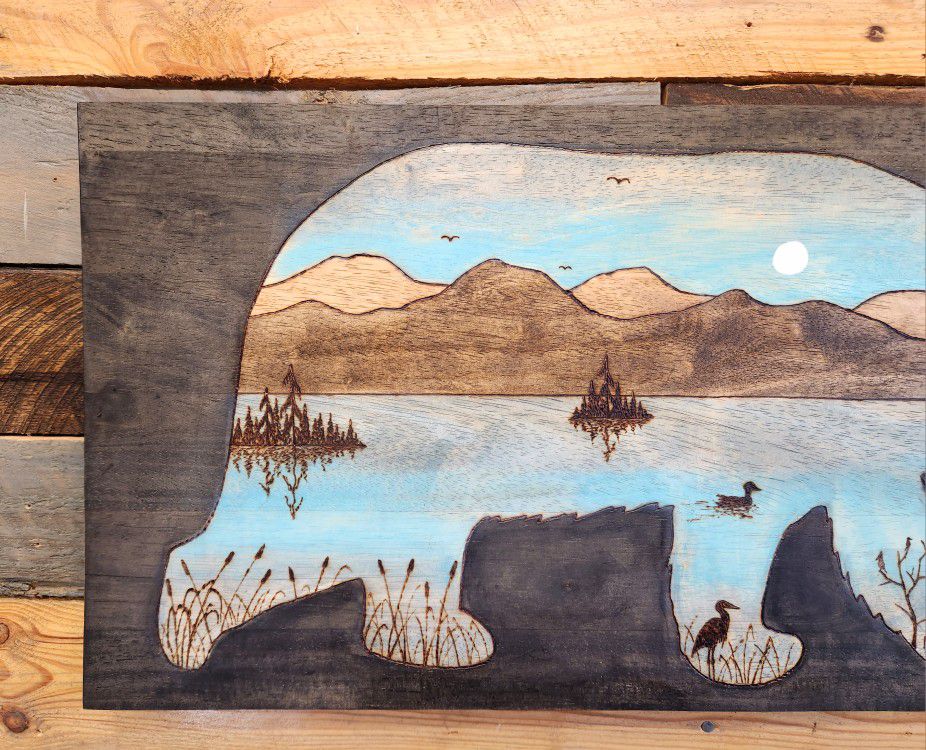 Black Bear Pond 24"x13 Painting 