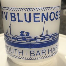 Vintage MV Bluenose Ferry Milk Glass Mug