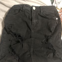 Black Ripped Minnnie Skirt