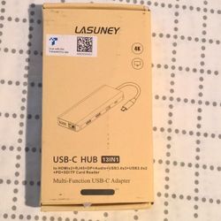 NEW Lasuney Triple Display 13 in 1 USB C Hub with 2 HDMI & DP, PD3.0, Ethernet, SD TF Card Reader, 5 USB Port, Mic/Audio, Type C Adapter Docking Stati