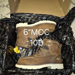 ARIAT  WATERPROOF 6"MOC DRI SHIELD COMPOSITE TOE LACE UP BOOTS 