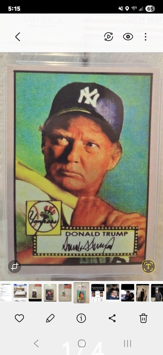 Donald Trump 1952 Replica Rookie Card
