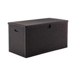 🌦️ 150 Gallon Large Resin Deck Box – Waterproof Outdoor Storage w/ Lockable Lid & Stainless Steel Frame 