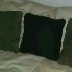 (4) accent pillows! Dark & light green! 