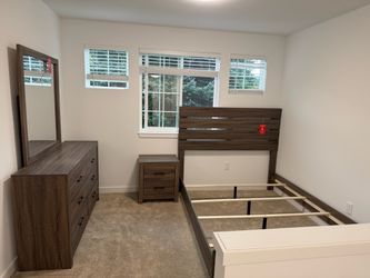 3-Piece Brown Wood Bedroom Set