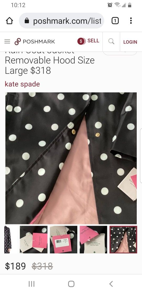 Kate Spade Rain Coat Jacket