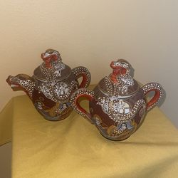 Japanese Satsuma creamer and sugar bowl