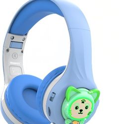 Kids Bluetooth Headphones, LED Light Up, 74/85/95dB Safe Volume Limited, TF Card, 50H Playtime, Bluetooth V5.3 Wirless Headphones with Mic and Volume 