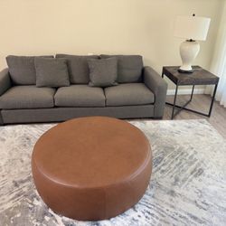 Sofa & Leather Ottoman