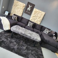 Luxury Soft Black Double  Chaise ✨️ 