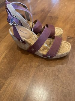 Woman’s new Lucky brand, leather wedge sandals, shipping available