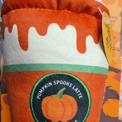 BARK Pumpkin Spooks Latte Fall Harvest Dog Toy
