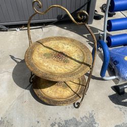 Antique two tiered stand