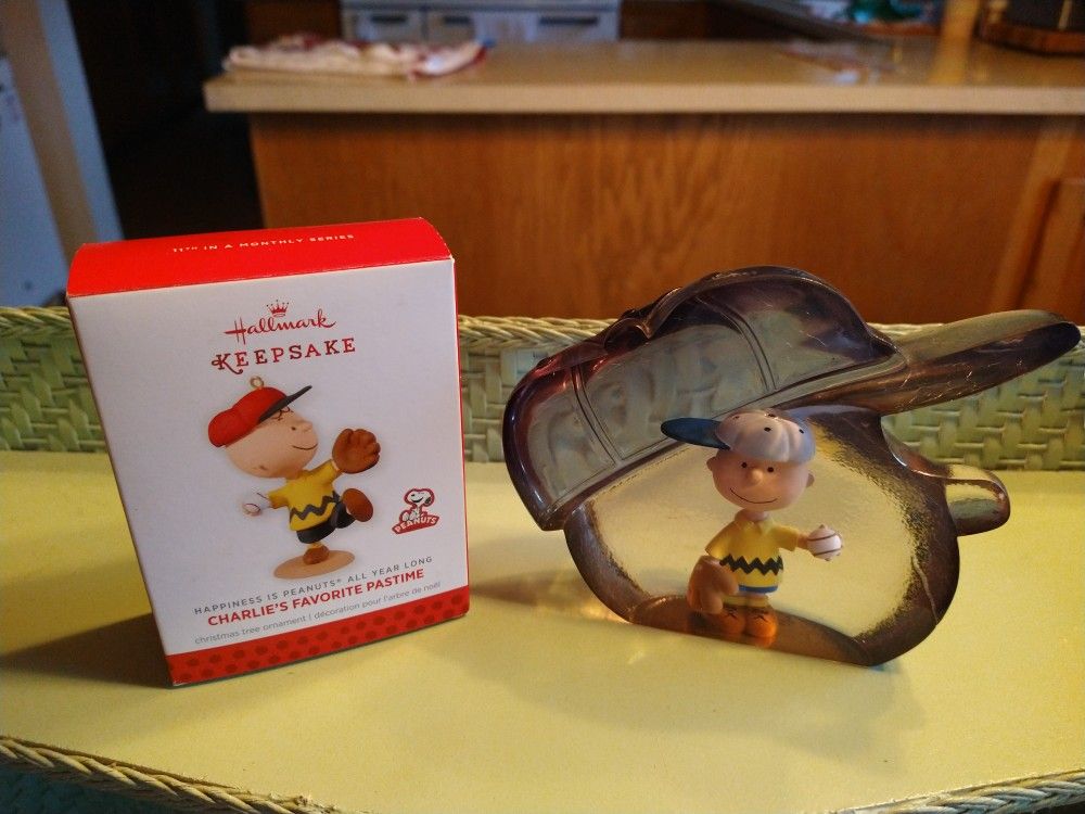 Peanuts Charlie Brown Ornament And Charlie Brown Paperweight