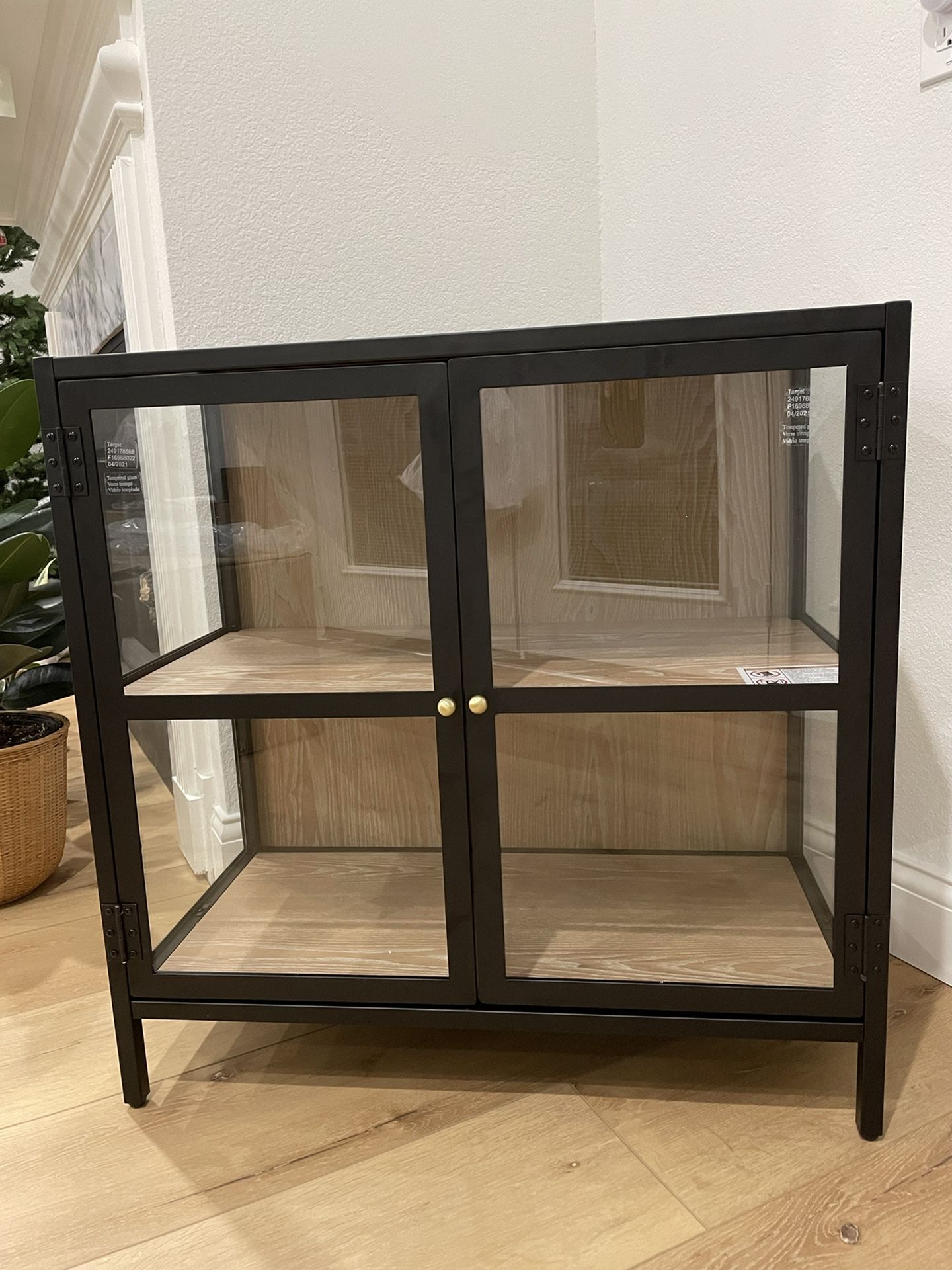 30" Crystal Cove Glass Cabinet Black - Threshold designed with Studio McGee